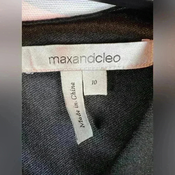 Max and Cleo black sheath dress ruffle waist detail size 10 slimming sleeveless - Picture 2 of 8